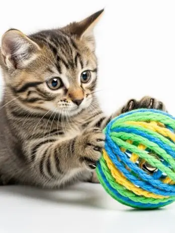 Brinquedo Bolinha com Corda para Gatos